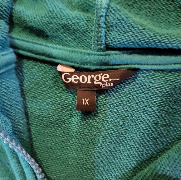 Womens 1X George Teal Hoodie - Picture 2 of 5